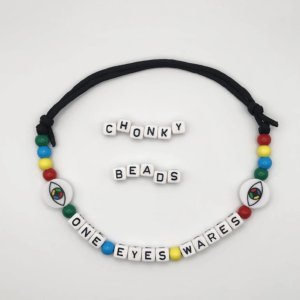 Chonky Bead Hash Necklace with Ceramic PAINTED Beads